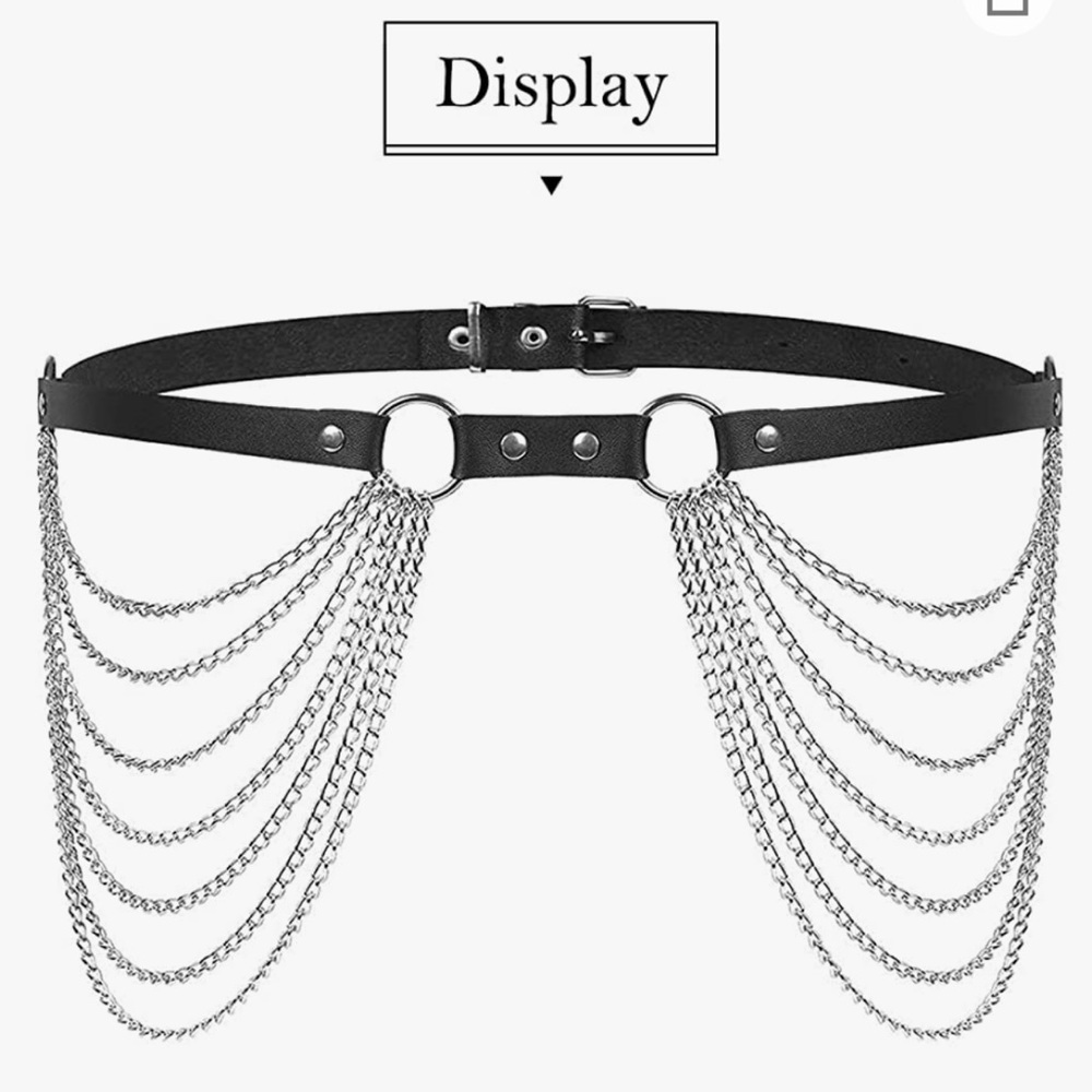 Leather waist chain belt